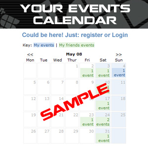 Sample events calendar